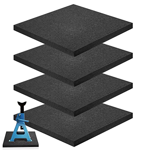 Tallew 4 Pieces Rubber RV Jack Pads 12 x 12 x 0.75 Inch Thick RV Leveling Blocks Stabilizer Jack Pads for Travel Campers RVs Trailers, Prevents Sinking and Aids in Stabilizing