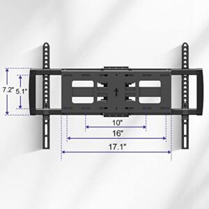 TV Wall Mount for 42-75 inch TVs, Universal Swivel TV Mount Bracket Hold up to 100 lbs., Tilt TV Bracket for LED LCD OLED, 4K Flat or Curved Screen Max VESA 600x400, Fit up to 16” Wood Studs