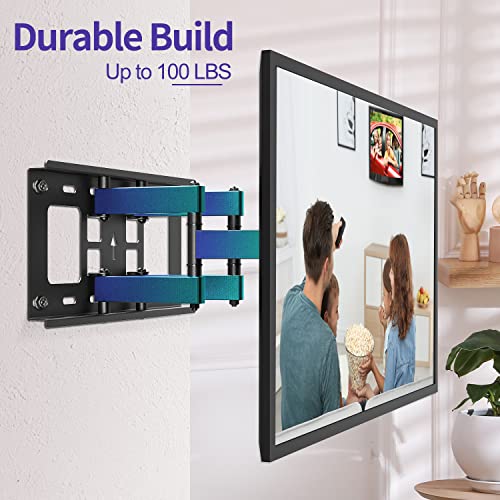 TV Wall Mount for 42-75 inch TVs, Universal Swivel TV Mount Bracket Hold up to 100 lbs., Tilt TV Bracket for LED LCD OLED, 4K Flat or Curved Screen Max VESA 600x400, Fit up to 16” Wood Studs