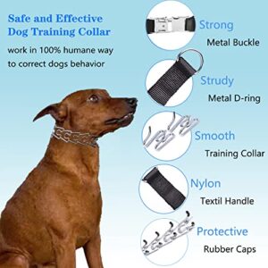 Prong Collar for Dogs, Pinch Collar for Dogs, Adjustable Dog Training Collar with Metal Quick Release Buckle for Small Medium Large Dogs (M Neck: 15"-18''