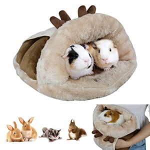homeya guinea pig hideout, small animal guinea pig bed cuddle cave warm fleece cozy house bedding sleeping cushion for chinchilla sugar glider rat rabbit cage accessories birthday gift