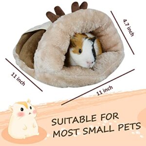 HOMEYA Guinea Pig Hideout, Small Animal Guinea Pig Bed Cuddle Cave Warm Fleece Cozy House Bedding Sleeping Cushion for Chinchilla Sugar Glider Rat Rabbit Cage Accessories Birthday Gift