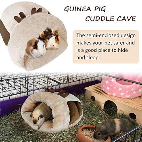 HOMEYA Guinea Pig Hideout, Small Animal Guinea Pig Bed Cuddle Cave Warm Fleece Cozy House Bedding Sleeping Cushion for Chinchilla Sugar Glider Rat Rabbit Cage Accessories Birthday Gift