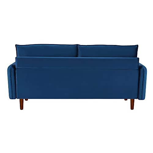 Loveseat Sofa, 68.8 " Modern Velvet Loveseat for Living Room with High-Density Foam Cushion Comfy Futon Couch with Spacious Seat Solid Wood Legs Recliner Couch Accent Sofa for Bedroom, Office (Blue)
