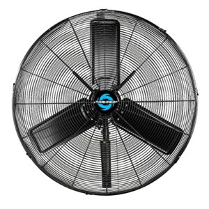 tornado 30 inch outdoor rated ipx4 water-resistant high velocity oscillating wall mount fan for industrial use teao motor 2 speed 8850 cfm cetl listed
