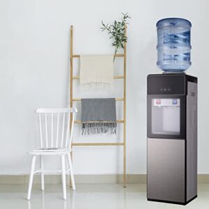 Top Loading Water Cooler Dispenser, Axonl Holds 3-5 Gallon Bottles Compressor Cooling Water Dispenser Hot&Cold Water Cooler Dispenser Safety Lock&Storage Cabinet Home Office School, Grey VWD0003AGR