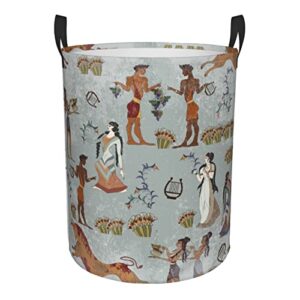 tixyfan ancient greece murals mythology old laundry hamper with handle laundry basket foldable durable clothes hamper laundry bag toy bin for bathroom bedroom dorm travel