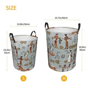 TIXYFAN Ancient Greece murals Mythology Old Laundry Hamper with Handle Laundry Basket Foldable Durable Clothes Hamper Laundry Bag Toy bin for Bathroom Bedroom Dorm Travel