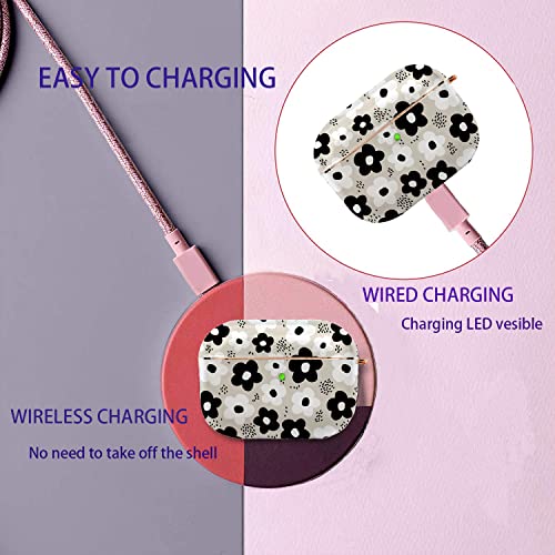 Case Cover for AirPods Pro 2019, Cute Flower Patterns AirPod Pro Hard Case for Women Girls, Compatible with Apple iPods Pro (Flower)