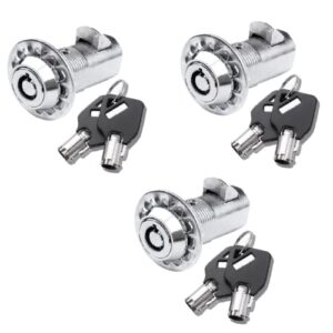 3 pack tubular cam locks tubular keyway (keyed aliked) slam lock for cabinet drawer