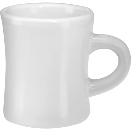 Culver 10-Ounce Ceramic Retro Diner Style Heavyweight Restaurant Mug, Two-finger C-handle (White, 1)