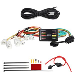 mecmo 4-pin trailer wiring harness for 2015-2020 toyota sienna excluding se, 56261 t-connector for sienna, vehicle-side 4-pole flat trailer hitch wiring