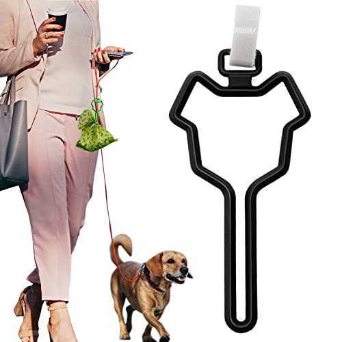 Dalzom® 2Pcs Dog Poop Bag Holder, Premium Waste Bag Holder Carrier for Leash, Dog Poop Bag Dispenser for Walking Running Bicycle Accessory (Black)