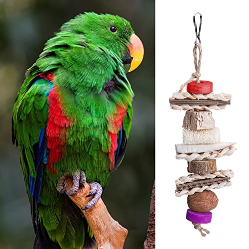 lamphle Parrot Bite Toy Exquisite Decompression Stable Pet Bird Parrot Bite Toy Compatible with Macaw Multicolor