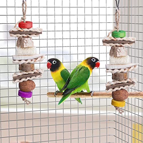 lamphle Parrot Bite Toy Exquisite Decompression Stable Pet Bird Parrot Bite Toy Compatible with Macaw Multicolor