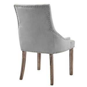 GOTMINSI Upholstered Dining Chairs, Set of 2 Accent Chairs Modern Button-Tufted Dining Room Chairs with Nailhead Trim, Velvet Dining Side Chair for Bedroom,Kitchen(Silver Grey)