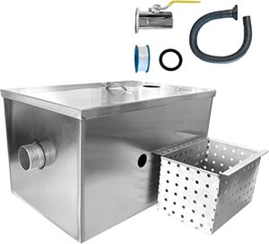 commercial grease interceptor stainless steel grease trap interceptor set detachable design under sink grease trap for restaurant kitchen cafe canteen factory wastewater
