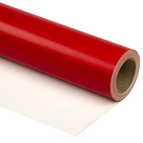 RUSPEPA Red Wrapping Paper Solid Color for Wedding, Birthday, Shower, Congrats, and Holiday - 17.5 Inches X 32.8 Feet