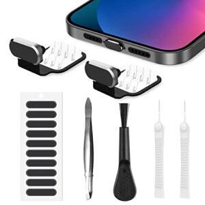 gavemi iphone dust plug speaker cover kit for phone charging port protective cover, compatible with iphone (black)