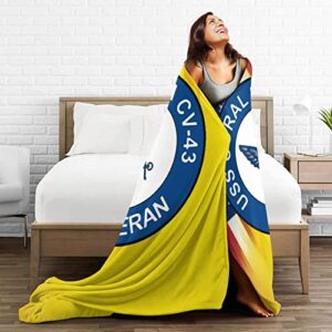 USS Coral Sea Cv-43 Flannel Abstract Throw Blanket, Super Soft Fleece Decorative Blankets Fuzzy Microfiber Blanket for Couch Bed Sofa