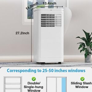 Joy Pebble Portable Air Conditioner, 10000 BTU for Room up to 450 sq. ft, Portable AC with Dehumidifier & Fan, 2 Fan Speeds, 24H Timer, Remote Control, Energy Efficiency