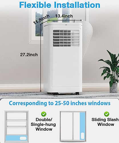 Joy Pebble Portable Air Conditioner, 10000 BTU for Room up to 450 sq. ft, Portable AC with Dehumidifier & Fan, 2 Fan Speeds, 24H Timer, Remote Control, Energy Efficiency