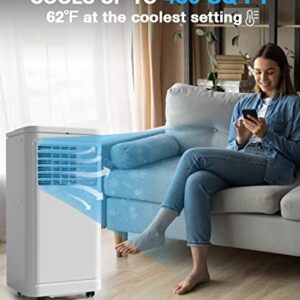 Joy Pebble Portable Air Conditioner, 10000 BTU for Room up to 450 sq. ft, Portable AC with Dehumidifier & Fan, 2 Fan Speeds, 24H Timer, Remote Control, Energy Efficiency