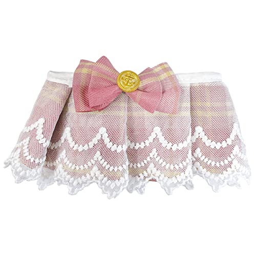 Aimondow Dog Cat Bandana, Cute Bowtie Cat Dog Collar, Soft Adjustable Bandana for Small Cat and Dog, Birthday Scarf for Pet Puppy Kitten, Cat Dog Lace Bib Scarf, Pets Bandana Accessories (Pink)