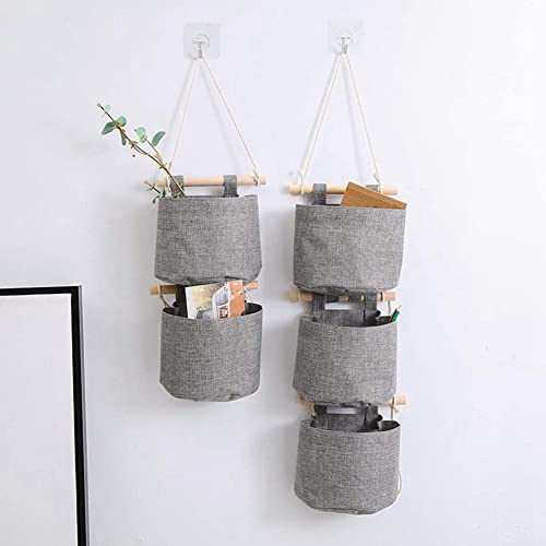 Oligemok Closet Washable Hanging with 5 Pockets Over The Wall Door Organizer for Bedroom