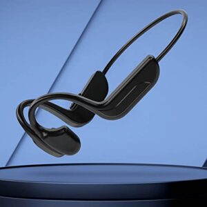bone-conduction earphone wireless bluetooth 5.0 open ear headphones noise-canceling mic business headset waterproof sports headphones for workout,running,hiking,cycling,swimming (black)