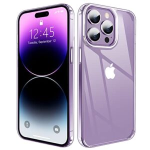 wilbur designed for iphone 14 pro max case clear,[anti-yellowing & non-slip] transparent shockproof protective phone cases slim thin cute cover for iphone 14 pro max released 2022