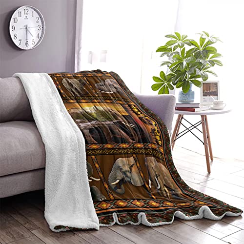 Onecmore Elephant Gifts for Women Elephant Blanket Southwest Native American Throw Blanket.Aztec Blanket Indian Blanket Navajo Blanket Elephant Gifts for Women,Mexican Decorative Farmhouse Blanket