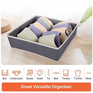 Drawer Organizer Clothes, 12 Pack Underwear Drawer Organizers for Clothing, Fabric Foldable Clothes Dresser Drawers Dividers, Closet Organizers and Storage Box for Clothes, Bra, Socks, Underwear