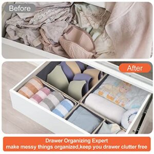 Drawer Organizer Clothes, 12 Pack Underwear Drawer Organizers for Clothing, Fabric Foldable Clothes Dresser Drawers Dividers, Closet Organizers and Storage Box for Clothes, Bra, Socks, Underwear