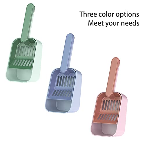 MEREN Cat Litter Scoop with Holder,Plastic Cat Litter Scooper,Deep Shovel,Large Capacity,Cat Scooper for Litter Box with Stand, Great for Scoop Away Cat Litter,Poop Sifting,Durable and Cute(Green).