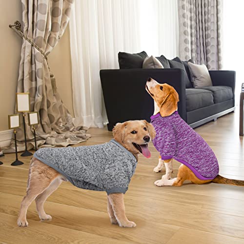 Rypet 2 Pack Large Dog Sweaters for Winter Dog Classic Knitwear Sweater Soft Thickening Warm Dog Clothes for Medium Large Dogs