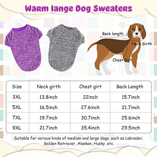 Rypet 2 Pack Large Dog Sweaters for Winter Dog Classic Knitwear Sweater Soft Thickening Warm Dog Clothes for Medium Large Dogs