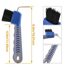 Harrison Howard 2Pack Horse Hoof Pick Brushes with Comfortable Rubber Handle