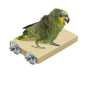 bird parrot perch stand platform natural wooden coarse sand grinding claw stand suitable for parrot parakeet cockatiel budgie conures lovebird finch