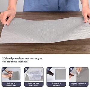 Hersvin Shelf Liner, 20" x20' Non-Adhesive Drawer Liners EVA Kitchen Cupboard Cabinet Covering Undersink Mat Washable Fridge Lining Paper for Home Office (Light Gray/Dot)