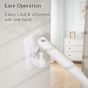 EUDEMON 1 Pack Child Proof Door Finger Pinch Guard, Baby Door Stopper& Door Latch, Adjustable Door Lever Handle for Pets, Great Door Lock for Dogs, Easy Cats Entry(White)