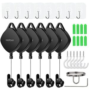 vr cable management, qiyo 6 packs retractable ceiling pulley system compatible with vr link cable for oculus quest, htc vive, rift s, ps vr, vive pro, playstation vr, valve index vr accessories