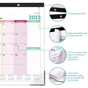 2023-2024 Desk Calendar - Large Desk/Wall Calendar 2023-2024, 2-in-1, 22" x 17", Jan.2023 - Jul.2024, Thick Paper with Corner Protectors, Large Ruled Blocks - Colorful Lump