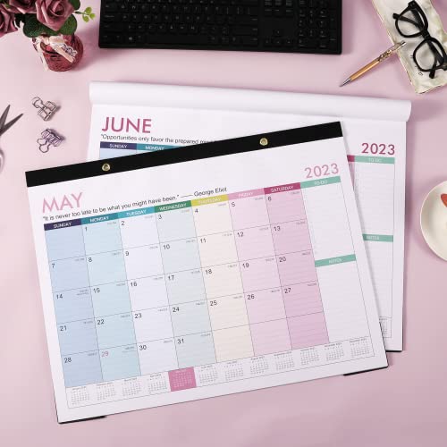 2023-2024 Desk Calendar - Large Desk/Wall Calendar 2023-2024, 2-in-1, 22" x 17", Jan.2023 - Jul.2024, Thick Paper with Corner Protectors, Large Ruled Blocks - Colorful Lump