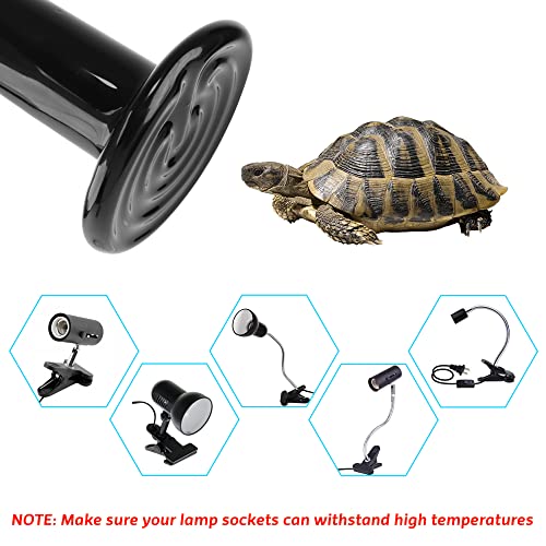 HOSITARK Terrarium Heat Lamp for Reptile, Reptile Heat Light for Bearded Dragon, 75W Ceramic Heater Emitter for Chameleon, Chicks, 2 Pack