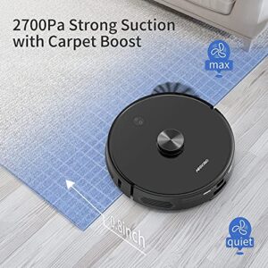 AIRROBO Robot Vacuum and Mop Combo, Self-Empty Robotic Vacuum, 2700Pa Strong Suction, Lidar Navigation, Smart Mapping，250Min Runtime, Work with Alexa and Google Assistant, T10+