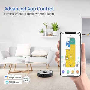 AIRROBO Robot Vacuum and Mop Combo, Self-Empty Robotic Vacuum, 2700Pa Strong Suction, Lidar Navigation, Smart Mapping，250Min Runtime, Work with Alexa and Google Assistant, T10+