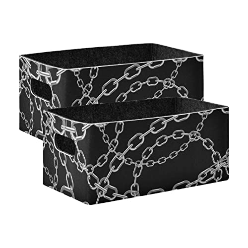 Metal Chain Storage Basket Felt Storage Bin Collapsible Towel Storage Convenient Box Organizer for Pet Supplies Magazine