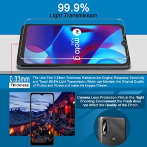 【3+3 PACK】Coolpow Designed for Motorola Moto G Pure Screen Protector Tempered Glass Film,【EasyInstall Tool】9H Hardness, Anti-Scratch,Ultra HD,Scratch Resistant, Easy Install,Case Friendly, Bubble Free