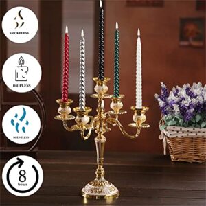 10 inch Black Taper Candles Set of 4,Dripless Long Candle Sticks,8 hrs Clean Burning Unscented Tapered Candles,Glossy Halloween Candles,Candlesticks for Wedding,Dinner